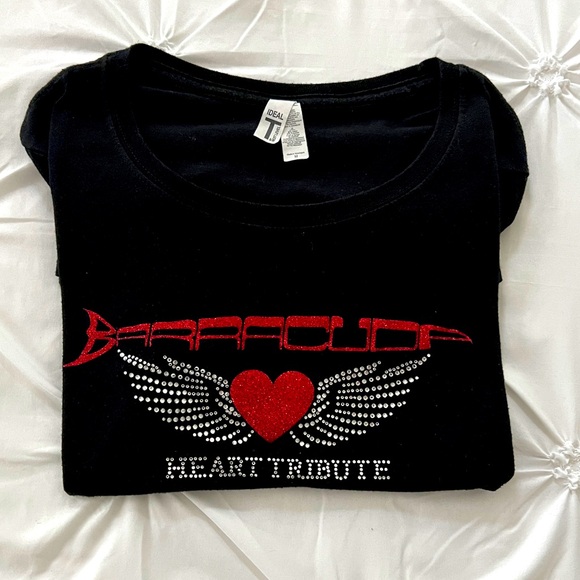 Retro Barracuda Heart Tribute Bedazzle TShirt - Picture 1 of 4